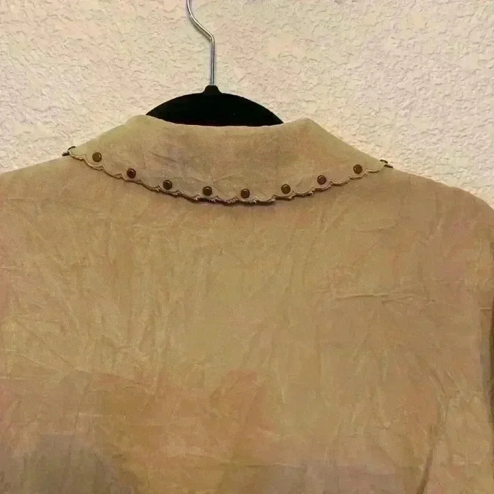 Requirements tan faux suede jacket sz XL lightweight fall winter grandmacore - Picture 7 of 7